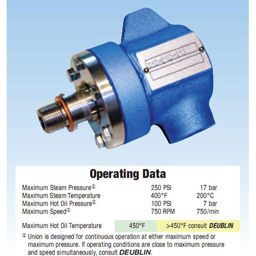 Deublin steam and hot oil type rotary connector